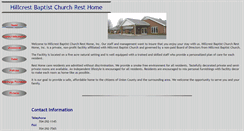Desktop Screenshot of hillcrestresthome.com